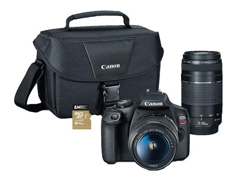 Canon Digital SLR 24.1 MP EOS Rebel T7 Camera Kit With Class 10 64GB microSD