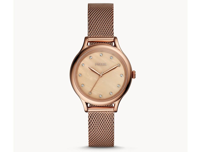 Women's Fossil Laney Three-Hand Rose Gold-Tone Stainless Steel Watch