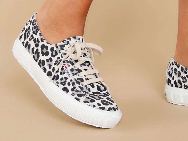 2750 Fan Suede White Leopard Sneakers For Women
