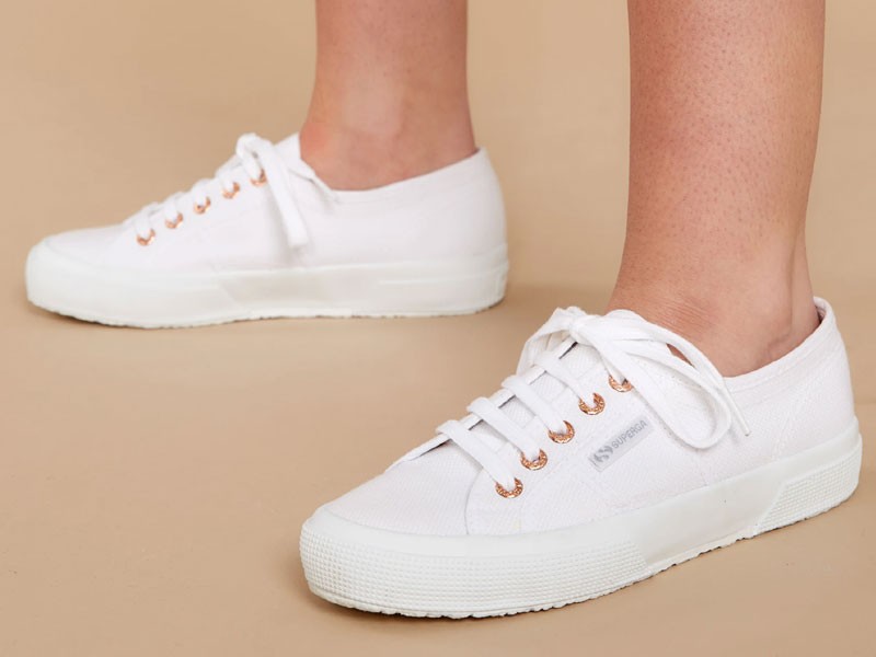 Women's 2750 Cotu White And Rose Gold Classic Sneakers