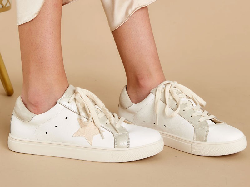 Find The Best White And Champagne Gold Sneakers For Women