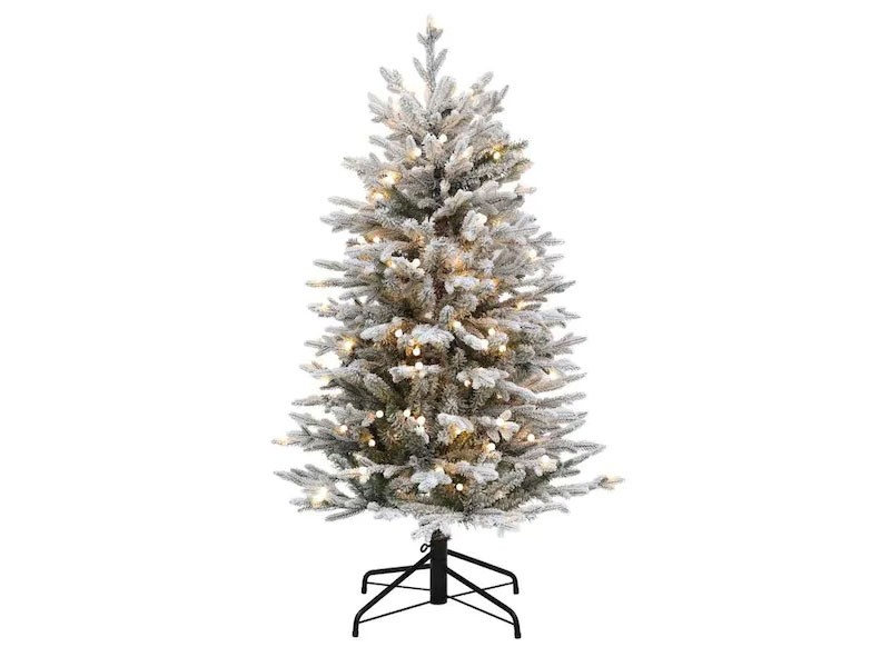 Holiday Living 4.5-ft Essex Fir Traditional Slim Christmas Tree With LED Light