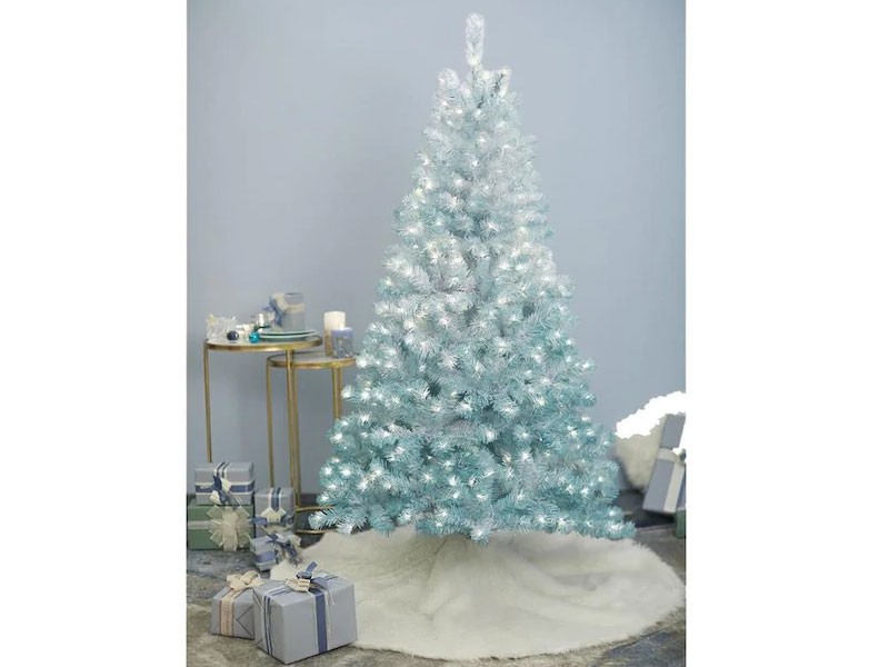 Holiday Living 5-ft Pine Blue Artificial Christmas Tree With White LED Lights