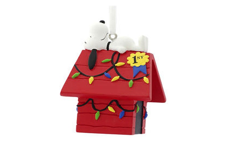 Peanuts By Schulz Snoopy on Decorated Dog House Christmas Ornament