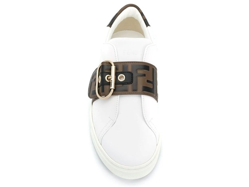 Fendi Men's FF Logo Leather Low-Top Sneakers