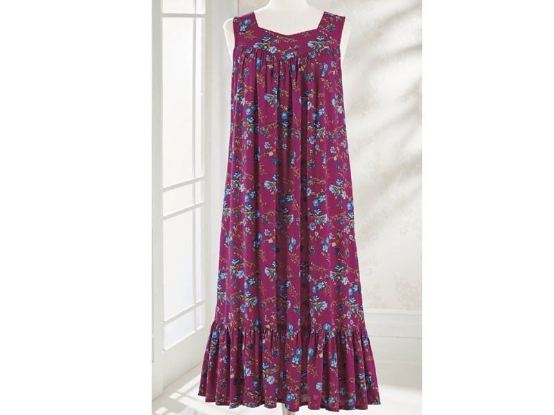 Women's Cranberry Floral Lounge Dress