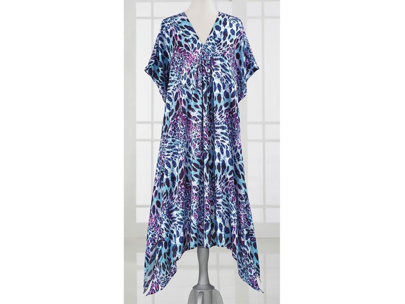 Abstract Animal Print Caftan Dress For Women