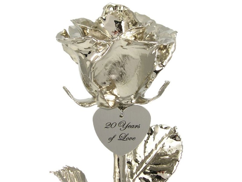 Personalized Platinum Dipped Rose