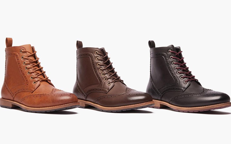 Oak & Rush Men's Lace-Up Wingtip Boots