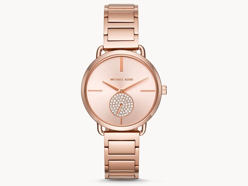 Michael Kors Portia Rose Gold-Tone Two-Hand Sub-Eye Watch