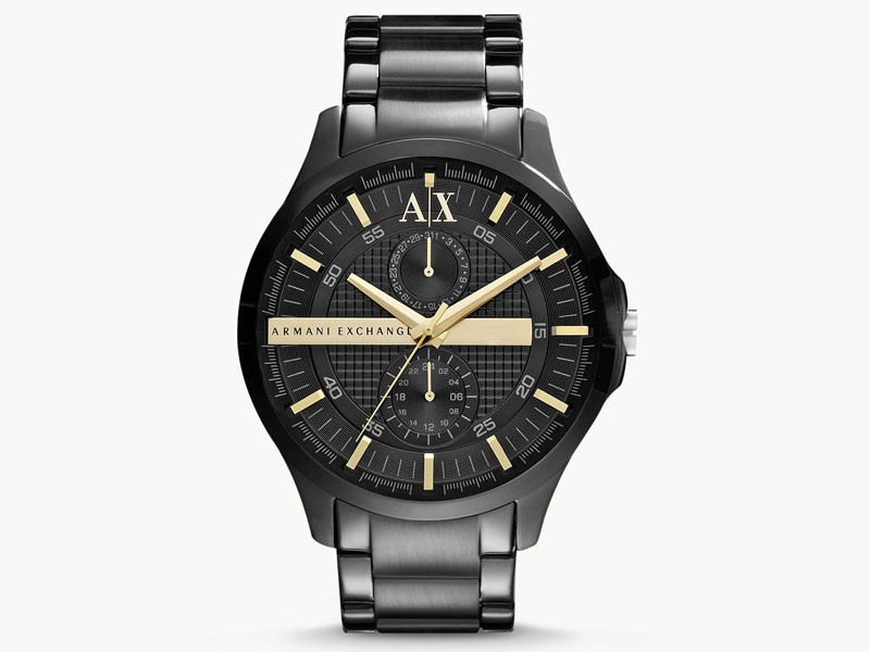 Men's Armani Exchange Multifunction Black Stainless Steel Watch