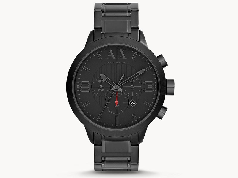 Men's Armani Exchange Chronograph Black Stainless Steel Watch