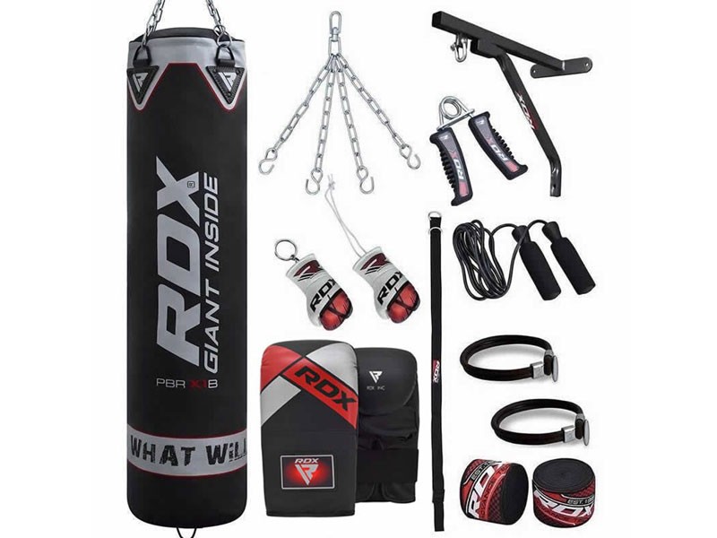 RDX X1 17pcs 4ft 5ft Set Heavy Boxing Punch Bag & Mitts Home Gym Kit