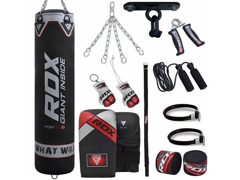 RDX X1 13pcs 4ft 5ft Set Heavy Boxing Punch Bag & Mitts Home Gym Kit