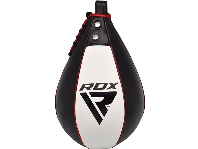 RDX O1 Pro Leather Speed Bag for Boxing & MMA Punching Training White Black
