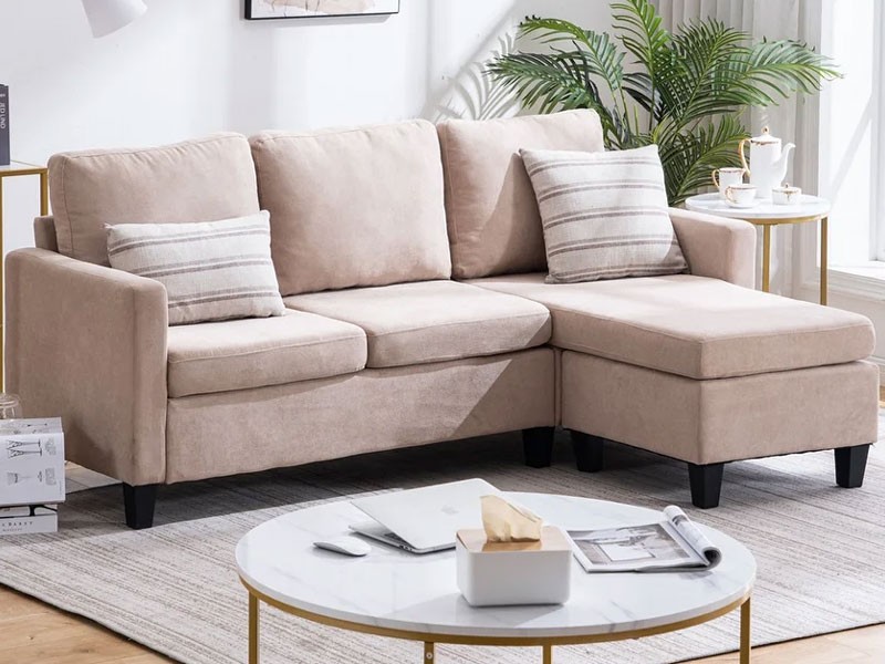 Reversible L-shaped Sectional Sofa Set