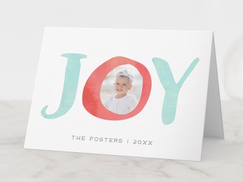Peekaboo Joy | Folded Holiday Photo Card