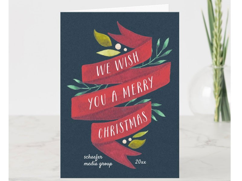 Festive Tidings Folded Corporate Holiday Card