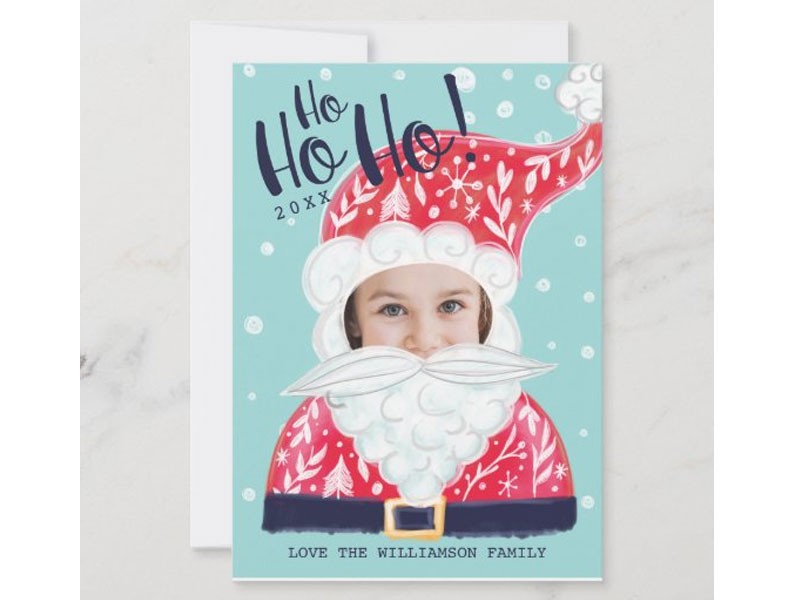 Fun Christmas Holiday Jolly Santa Claus Photo Card