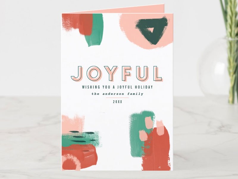 Modern Abstract Graphic Red Pink Green Joyful Announcement