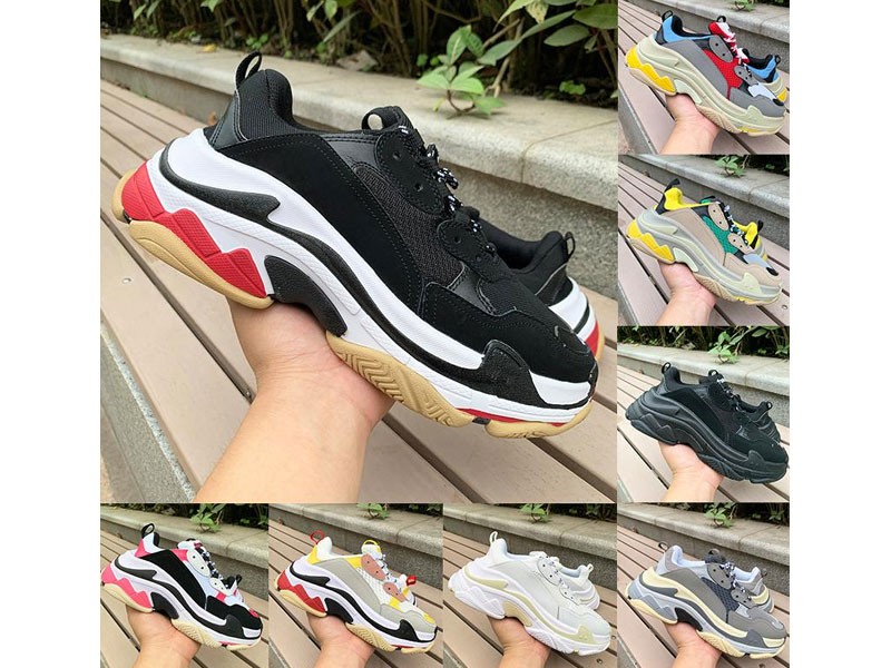 Triple Black White Beige Green Yellow Grey Pink Men's Sneakers