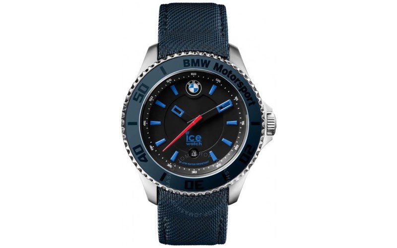 Ice Watches BMW Motorsport Black Dial Blue Leather Men's 40 mm Watch
