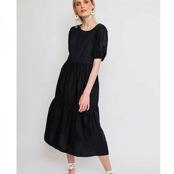 Trapeze Black Dress For Women