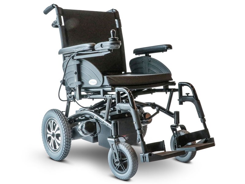 E-Wheels Folding Power Heavy Duty Wheelchair Black
