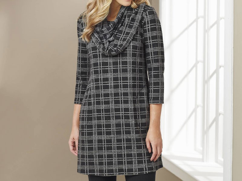 Plaid Pocket Tunic For Women