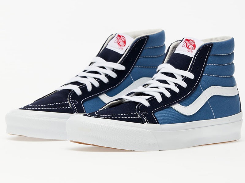 Vans Og Sk8 Hi Lx Suede Canvas Navy Sneakers For Men