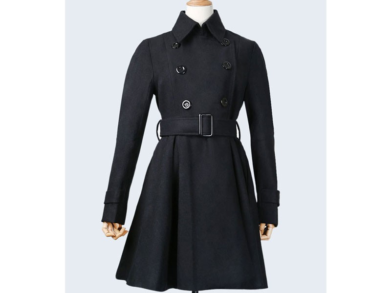 Women's Trench Coat For Women Warp Jacket Peacoat Fleece Coat