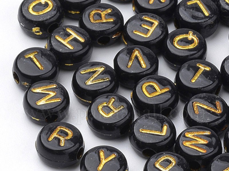 Opaque Acrylic Beads Alphabet Style