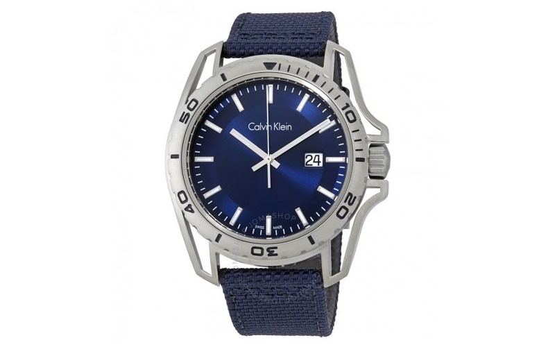 Calvin Klein Earth Blue Dial Blue Nylon Men's Watch