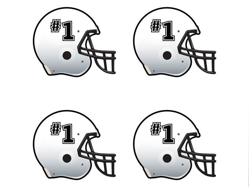 White Football Helmet Waterless Tattoos