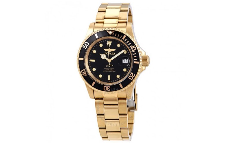 Invicta  Pro Diver Gold-tone Black Dial 40 mm Men's Watch