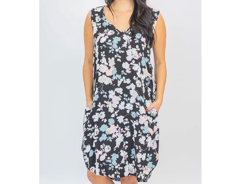 With A Smile Floral Women's Dress In Black