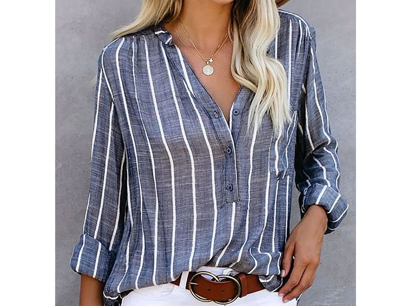 SWChic Long Sleeve Casual Shirt Top For Women