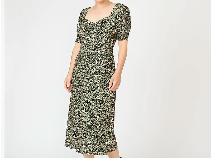 Women's Smocked-Sleeve Midi Dress In Floral