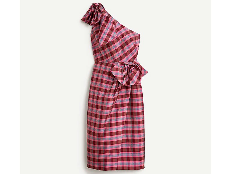 Women's One-Shoulder Dress In Plaid