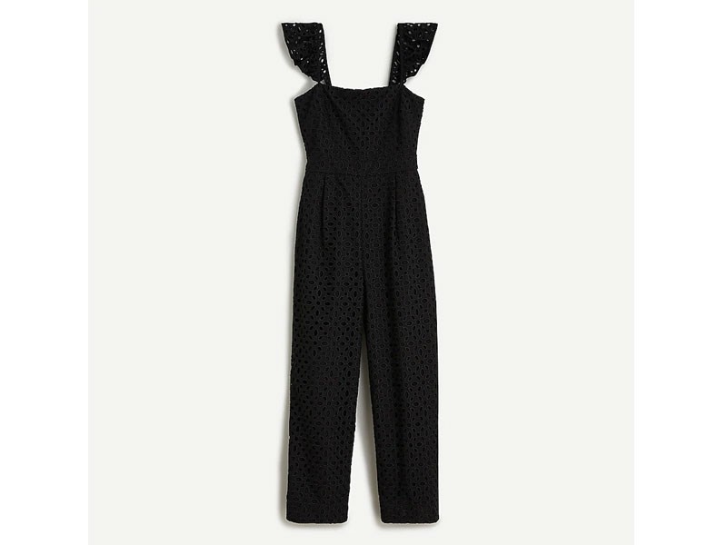 Women's Ruffle Jumpsuit In Embroidered Eyelet