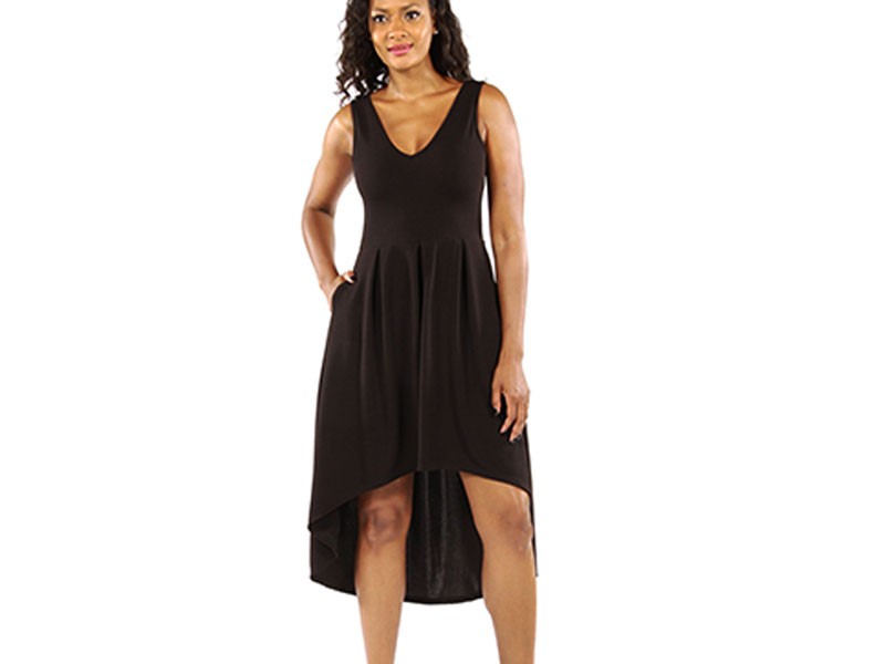 Women's 24/7 Comfort Apparel Enchanting Sleeveless Hi Low Dress