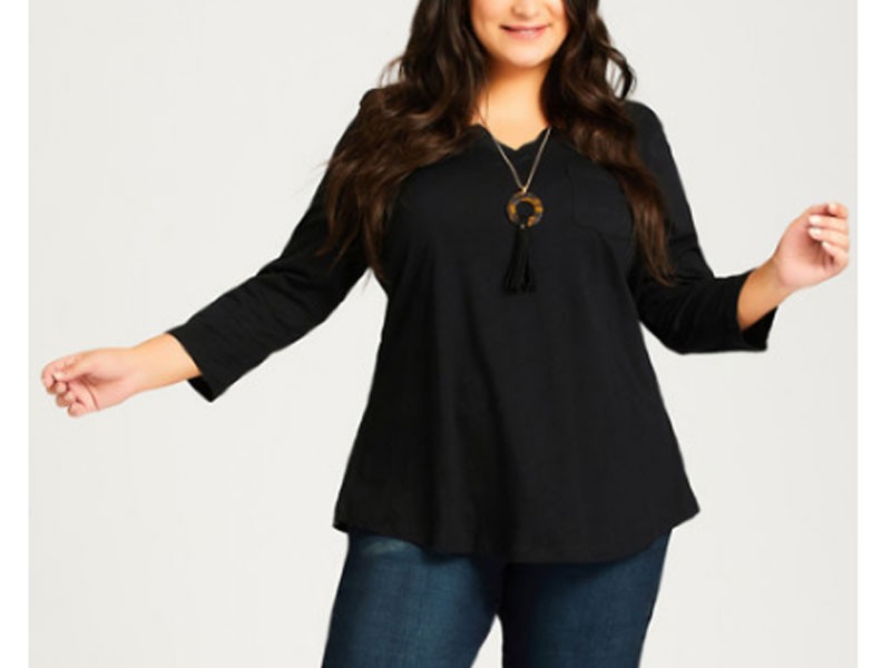 Women's Sleeve Notch Neck Tee