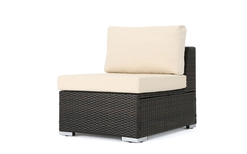 Francisco Outdoor Wicker Sectional Sofa Seat W/ Cushions