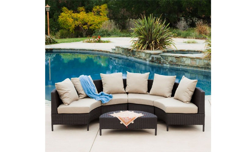 Falkland Outdoor 5Pcs Wicker Sofa Sectional Set