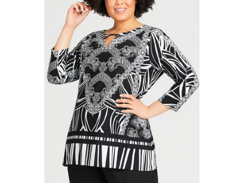 Women's Georgia Plus Size Top Black White