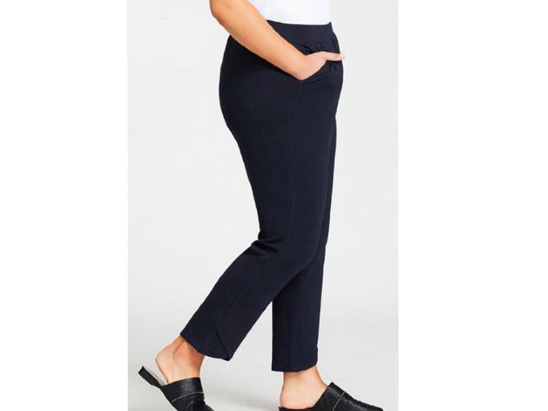 Knit Cross Hem Plus Size Pant Navy For Women