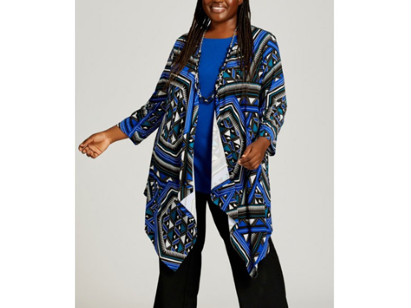 Women's Mixed Media Plus Size Over Piece Cobalt