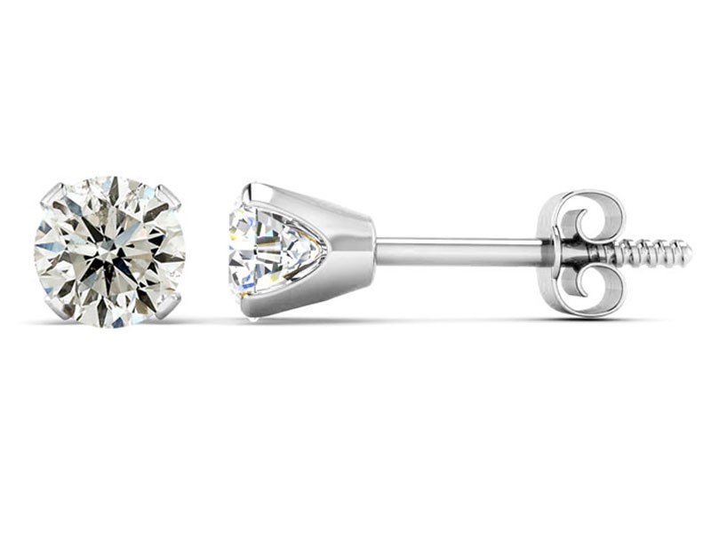 Women's Nearly Diamond Stud Earrings in 14k White Gold Basket