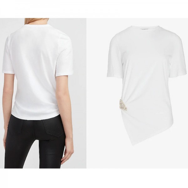 Women's Embellished Side Asymmetrical Tee