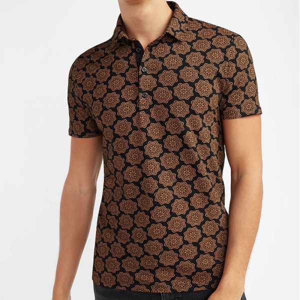 Floral Moisture-Wicking Performance Polo For Men
